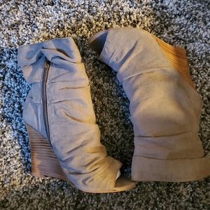 Torrid Fauux Suede Peep Toe Wedge (Wide)